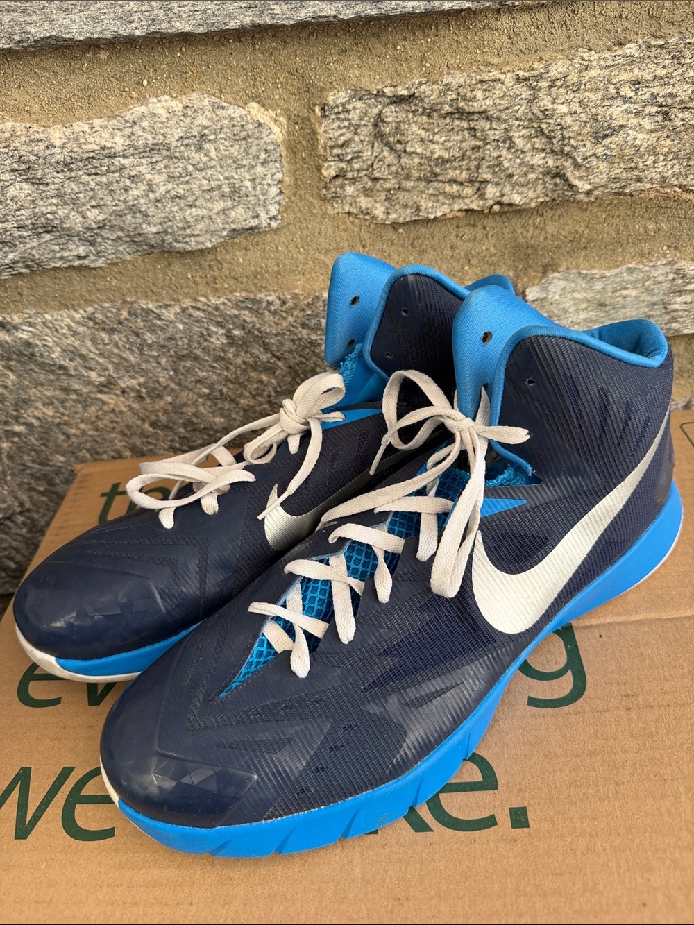 Nike Lunar Hyperquickness TB Midnight Navy Silver Blue basketball sneakers